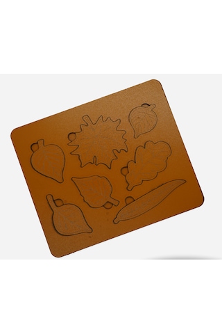 Çocuklar İçin Eğitici Ve Öğretici Ahşap Yapboz Puzzle Bul Tak Yaprak 30x20cm