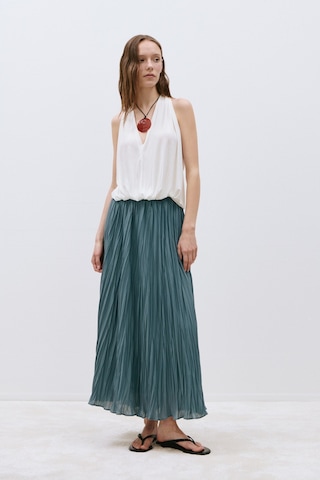 Suud Collection Ekru Nina Dökümlü Halter Top