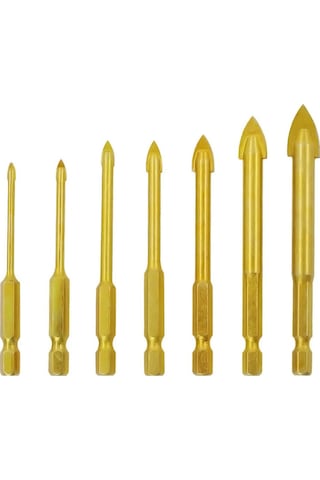 Cam Matkap Ucu Seti, 3 12 Mm, 7 Adet, Tungsten Sert Metal