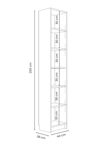 Bili Kitaplık 5 Raflı Dar Çok Amaçlı Ofis Salon Kitap Dosya Rafı Beyaz Beyaz