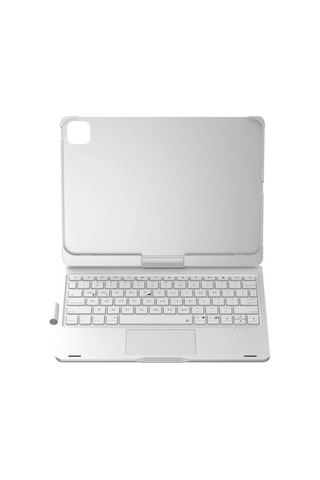 İpad Uyumlu Pro 11 2024 F11 Ats Kılıf Magic Dönen Klavyeli Tablet Kılıf - Gümüş Tablet Kılıfı