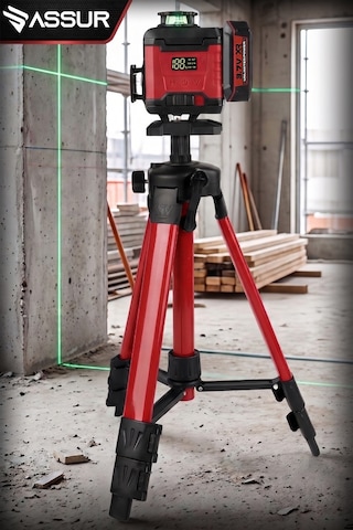 Assur Asr928 360 16 Köşe Tripod'lu Lazer Metre Hizalama Kırmızı