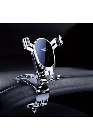 Boatshop1 Lcars Araç Gösterge Paneli Montajı Dönebilen Oval Şekilli Telefon Tutucu Araç Navigasyonu Stabilite İçin Gümüş