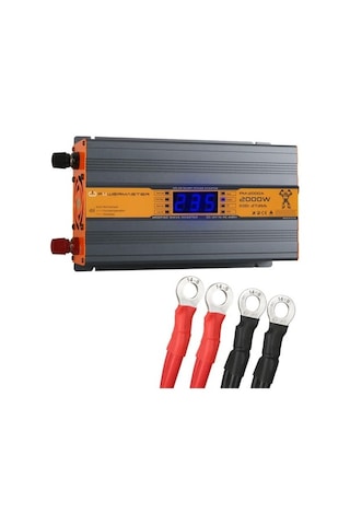 Powermaster 12 V Volt 2000 W Watt Modifiye Sinüs Led Ekranlı Power İnverter