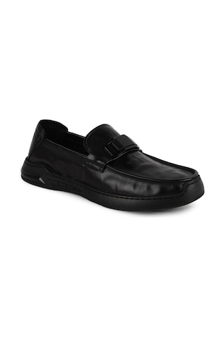 Guja Erkek Ayakkabı 590-2 Kahverengi Metal Tokalı Spor Taban Rahat Günlük Slip-on Loafer Siyah