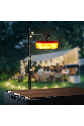 Artfulabode Usb Turuncu Sıcak Şarj Renkli Ölçüm Mekan Led Kamp Kamp Işığı Işığı Edilebilir Dış Depolama Çıtalı Çadır Atmosferip + Nv Turuncu