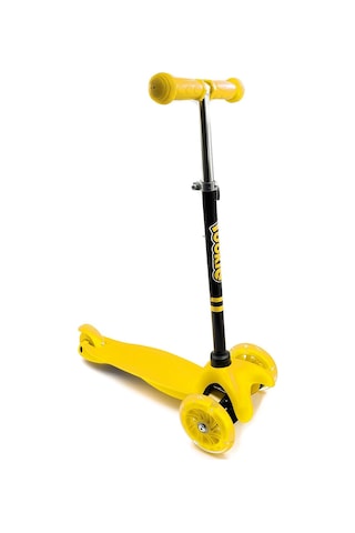 Led Işıklı 3 Tekerlekli Sarı Mini Scooter