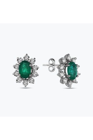 Altınbaş Pırlanta Zümrüt Küpe N11.15