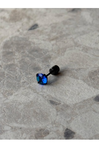 Mavi Paslanmaz Siyah Çelik Zirkon Taşlı Vidalı Yeşil Crystal Unis