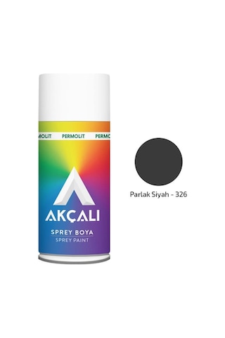 Akcalı Sprey Boya Parlak Siyah Düz Renk 326