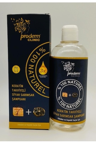 Proderm Keratin Takviyeli Siyah Sarımsak Şampuanı 500 ML