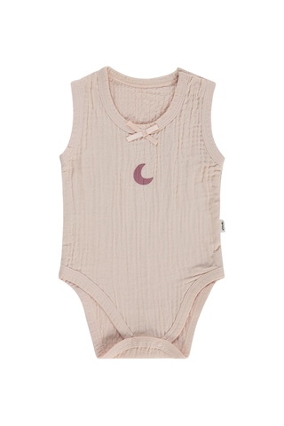 Civil Baby Hilal Baskılı 1-36 Ay Çıtçıtlı Badi - Pembe 3-4 Yaş Pudra Pembe