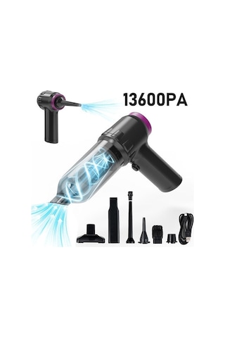 Gajeena 16000pa Süper Emme Gücü Kablosuz El Fırçası Motorlu 2 Seviye Ayarlanabilir Süpürge, Blower Ve Şişirici Fonksiyonlu Minyatür Araç Süpürgesi