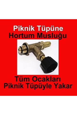 Gri Piknik Tüpü İçin Gaz Musluğu +1 Metre Hortum 2 Kelepçe Diğer