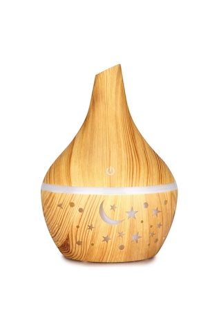 Vkemall Havadönüştürücü Aromaterapi Dağıtıcı - 7 Renkli Led Gece Lambası, 300ml Kapasite, Usb Şarjlı, Yumuşak Ahşap Desenli 15-30 M²