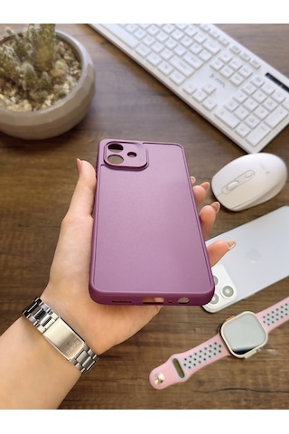 Samsung Galaxy A07 Uyumlu Kamera Korumalı Darbeye Dayanıklı Renk Atmayan Keep Silikon Kılıf Mor