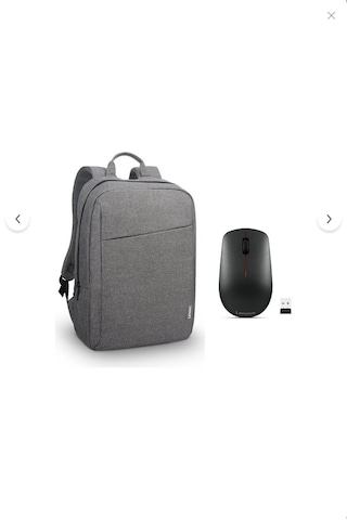 Lenovo 400 Kablosuz Mouse Gy50r91293 + Lenovo B210 4x40t84058 15.6" Laptop Sırt Çantası Gri Gri - Siyah