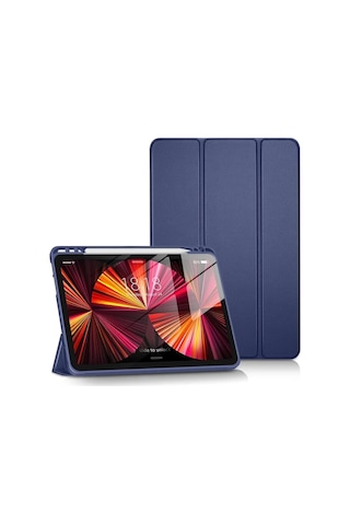 Newface Apple İpad Pro 11 2024 Kılıf Tablet Smart Kılıf - Lacivert Arka Kapak