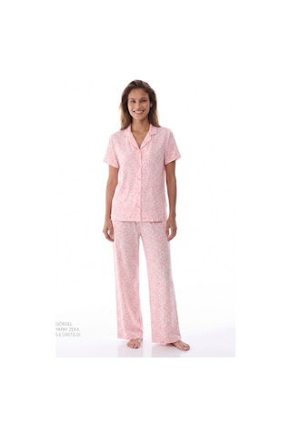 Penti Pembe Pink Leopard Gömlek Pantolon Pijama Takımı Pk32