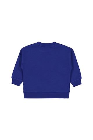 Batman Karartma Baskılı 2-5 Yaş Sweatshirt - Mavi Saks Mavisi