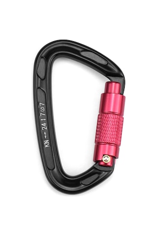 Geeksen 24kn Otomatik Kilitleme D Tipi Dağcı Kilit, 7075 Alüminyum, 2400kg Yük Kapasitesi, Dağcılık Kamp Çadır Hammock Güvenlik Kilit Aracı Siyah Çok Renkli