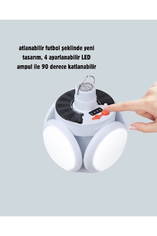 360 Derece Katlanabilir Solar Led Aydınlatma Çadır Lambası