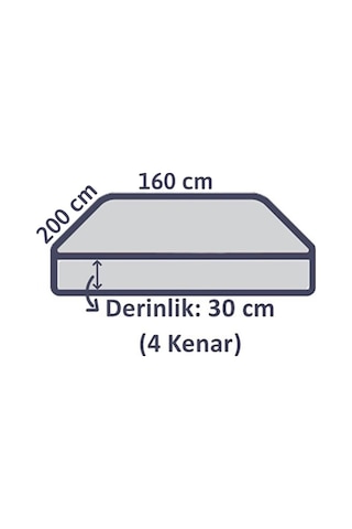 Lotus Çift Kişilik 160x200 Lastikli Çarşaf Takımı Gri