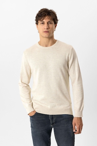 Back And Bond Krem Regular Fit Bisiklet Yaka Pamuklu Triko Kazak