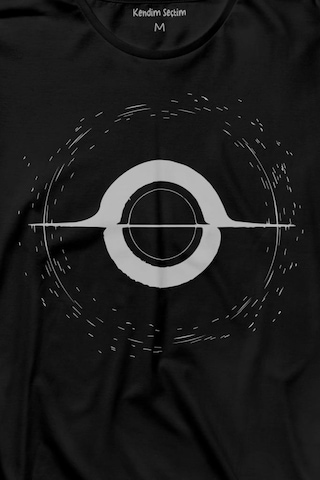 Kara Delik Uzay Zaman Galaksi Karadelik Uzun Kollu Tişört Baskılı T-shirt 001