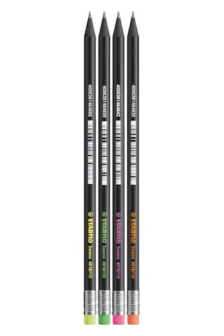 Stabılo Hb Silgili Kurşun Kalem 4'lü Set 366116456 Siyah