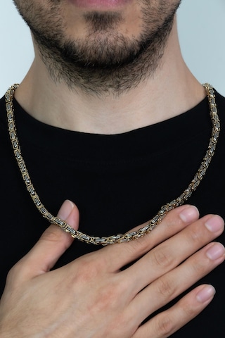 Sarı Beyaz Erkek Çelik Kral Zincir Kolye 5 Mm 55 Cm Ck11 (31175615) Beyaz