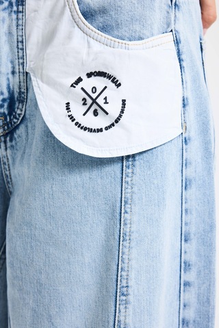 Itsbasic Kadın Ice Palazzo Fit Özel Tasarım Denim Jean Buz Mavi