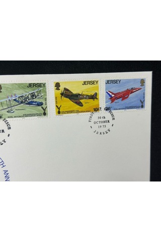 1975 İngiltere Sömürgesi Jersey Raf Kraliyet Hava Kuvvetleri Temalı İlk Gün Zarfı Royal Air Force 5  Teşhir Ürün