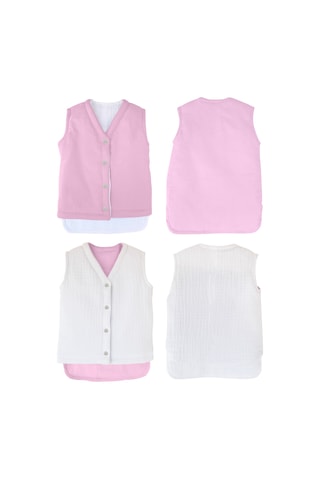 Üst Kalite Müslin Bebek Yelek 3 - 4 Yaş Pembe