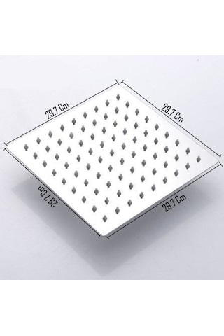 Banyo Sart Kare Tepe Duş Seti Başlığı 30x30 Paslanmaz Metal Krom