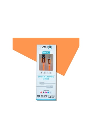Factor-M Mıcro Data Kablo 3A 1.20M Turuncu Fm-3A120Mt