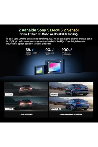 Viofo A229 Pro W 3 Kameralı Ön+arka Su Geçirmez+iç 4k+2k+1080p Sony Starvıs 2 Sensör Gps'li Araç Kamerası