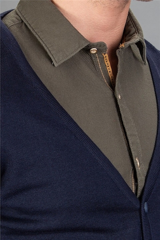 Tudors Slim Fit Dar Kesim Düğmeli Düz Pamuk Erkek Hırka-12703 Lacivert