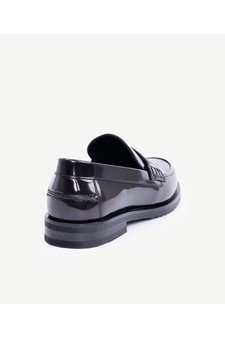 Yargıcı Düz Renk Saraç Detaylı Deri Loafer 25kkay4033x 016 Bordo