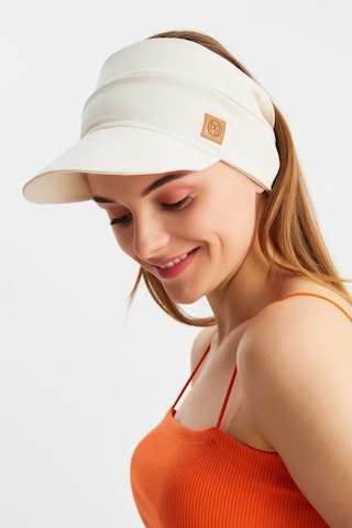 Kadın Uv Korumalı Katlanabilir Üstü Açık Yumuşak Siperli Pamuklu Penye Tenis Vizör Şapka - Tek Ebat / Bej Bej