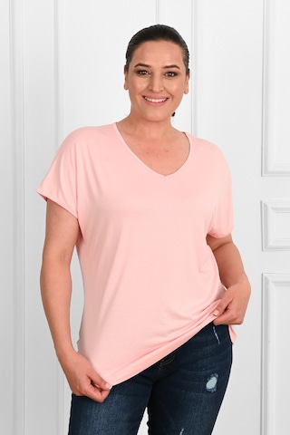 Kadın V Yaka Büyük Beden T-shirt 1486-23 001