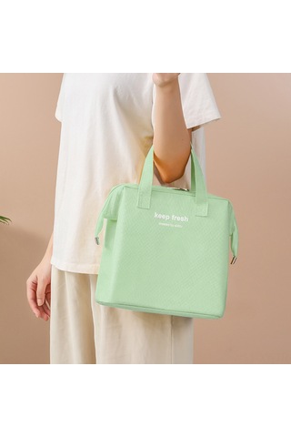 Shineyee Yeşil Isı Ve Soğuk Saklama Çantası, Oxford Kumaş + Alüminyum Folyo, 23x14x24cm, El Tutturabilir, Çalışma/okul İçin Büyük Kapasite, Mavi Paket Stili Yeşil