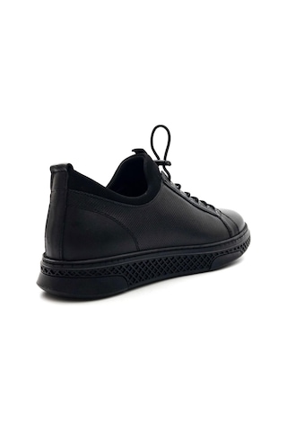 Komcero 3y0461 Streçli Deri Hafif Erkek Sneakers Ayakkabı Siyah