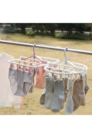20 Mandallı Çamaşır Kurutma Askılığı, Katlanır, Portatif, 1000'li Set