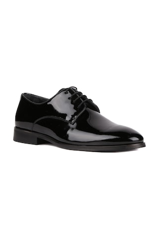 Shoetyle - Siyah Rugan Deri Bağcıklı Erkek Klasik Ayakkabı 250-2239-1232 Siyah