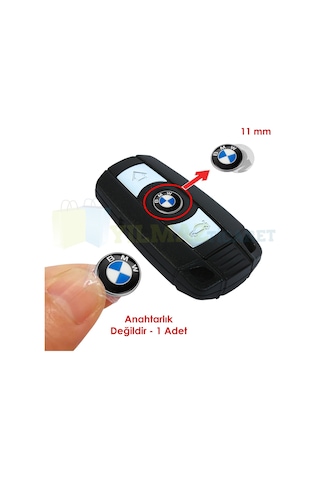 Bmw Anahtarlık Metal Alaşım Logo Amblem Arma 3M 1 Adet 11 Mm