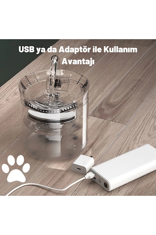 Dailylink Kedi Köpek için Sessiz Otomatik Su Pınarı 2 L