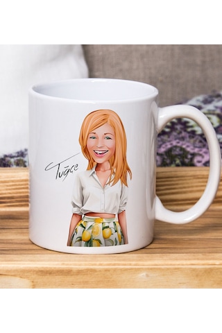 Kişiye Özel Karikatürlü Kadın Tasarımlı Beyaz Kupa Bardak-105, Arkadaşa Hediye , Karikatürlü Kupa Bardak Kobitmeyen138504 Bk Gift