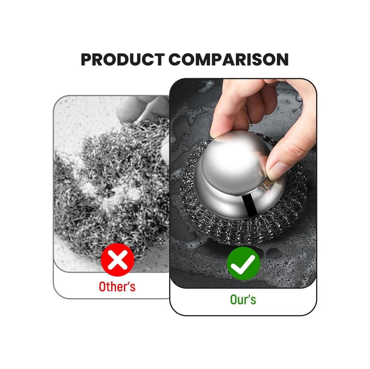 Xiyyadms 2 Adet Paslanmaz Çelik Telli Temizlik Topu - Evde Kullanıma Uygun, Kireç Ve Leke Kaldıran, Fırça Olmadan Fırın Ve Tava Temizleyici Gümüş