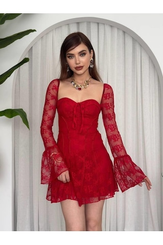 The İstanbul Evita Mini Elbise Altın